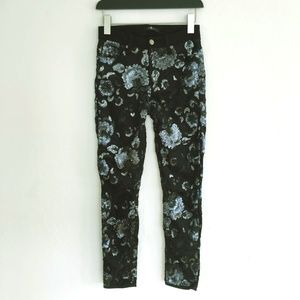 7 For All Mankind Black Sequin Print Jeans Pants